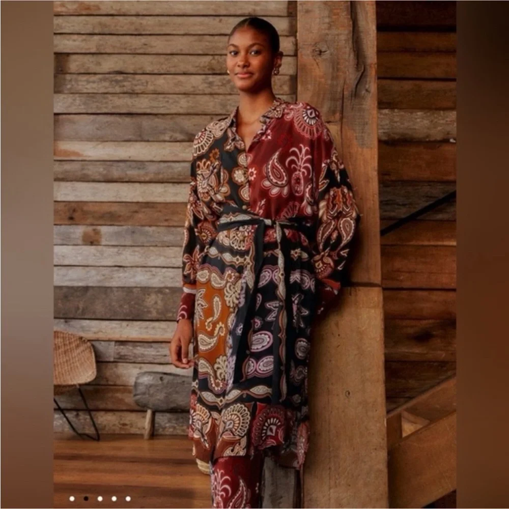 Farm Rio Printed Mini Shirt Dress
